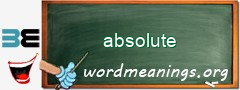 WordMeaning blackboard for absolute